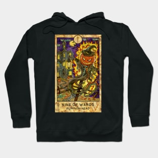 Nine Of Wands. Minor Arcana Tarot Card Design. Hoodie